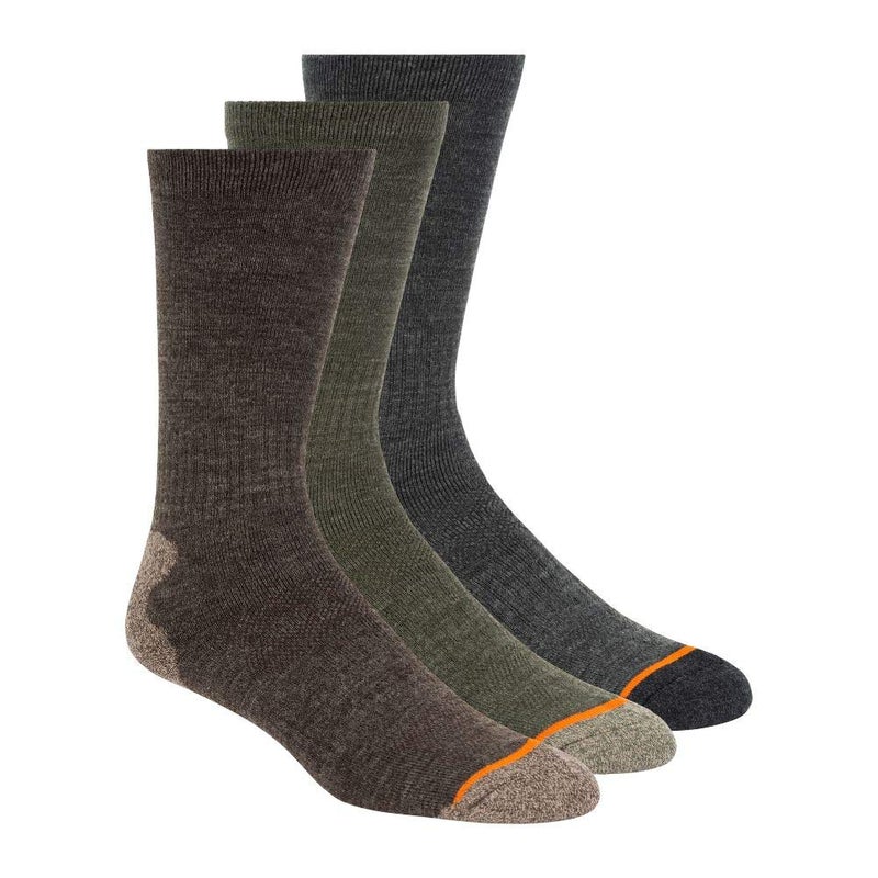 Weatherproof mens 3 Pack Crew Hiking Socks, Dark Brown, 10 13 US - Image 1